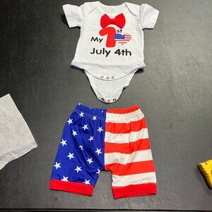 Sinhoon Baby's Red/White/Blue 1st 4th of July Outfit EU 70 US 0-6M NIP